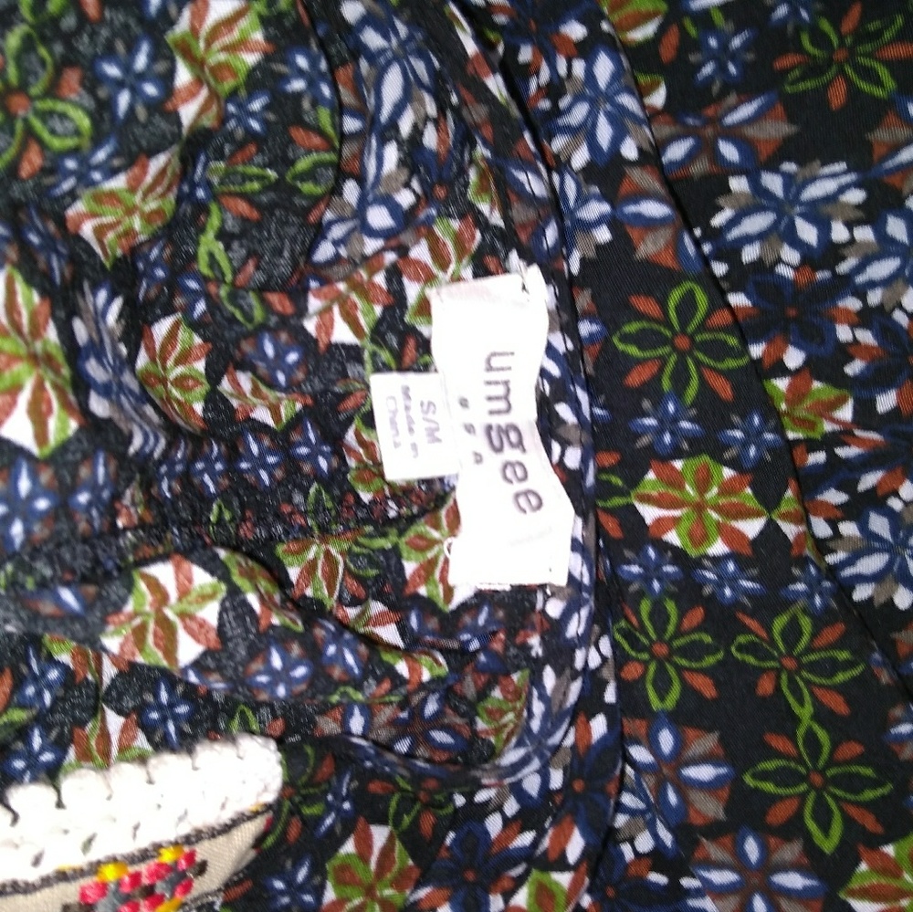 UMGEE Sz S/M Boho Flora Crochet Kimono Dolman Trim - Picture 2 of 6